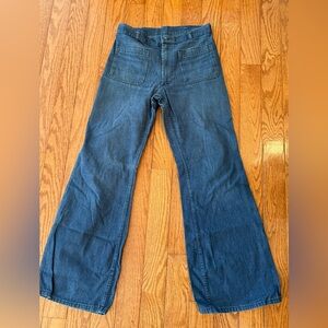 Vtg 1986 USNavy Denim Bell Bottom Utility Pants Men 33x31 Type I Sailor Trousers